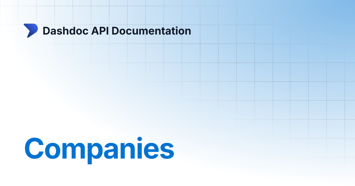 Companies | Dashdoc API Documentation