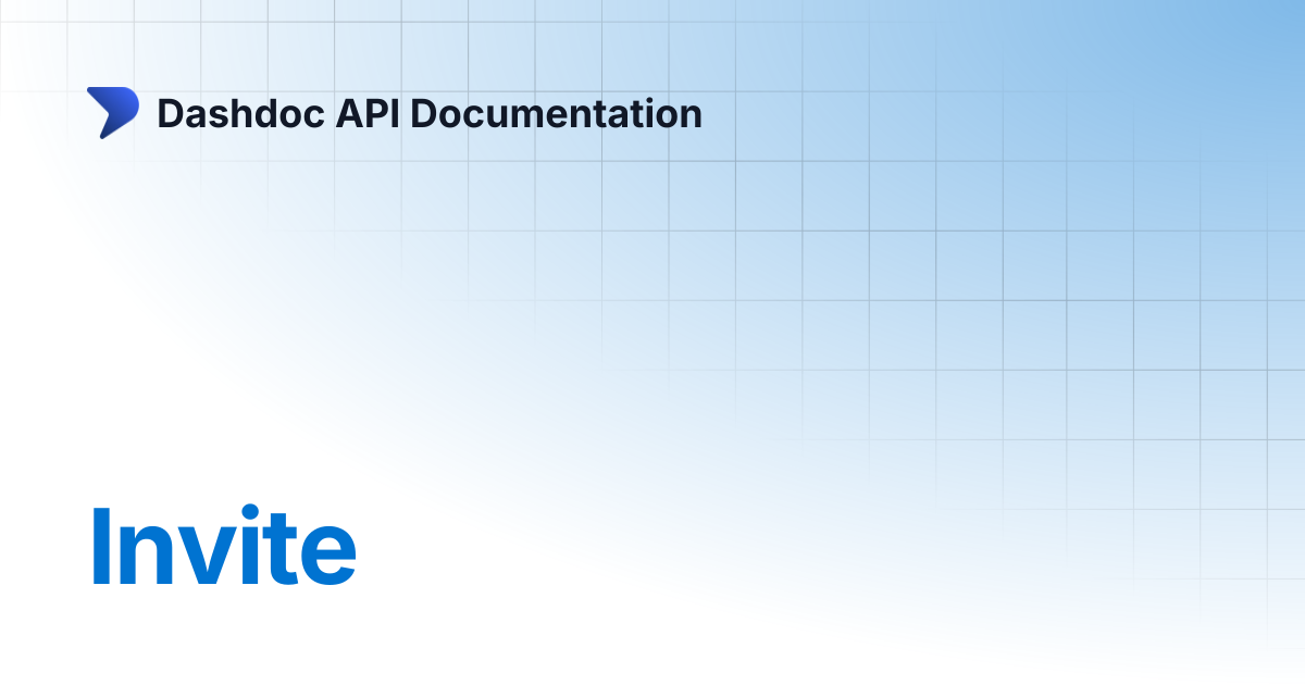 Invite | Dashdoc API Documentation